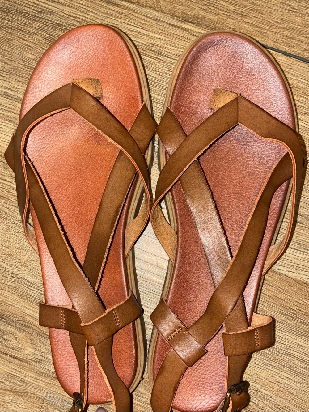 MIA Leather Strappy Tan/Brown Sandals